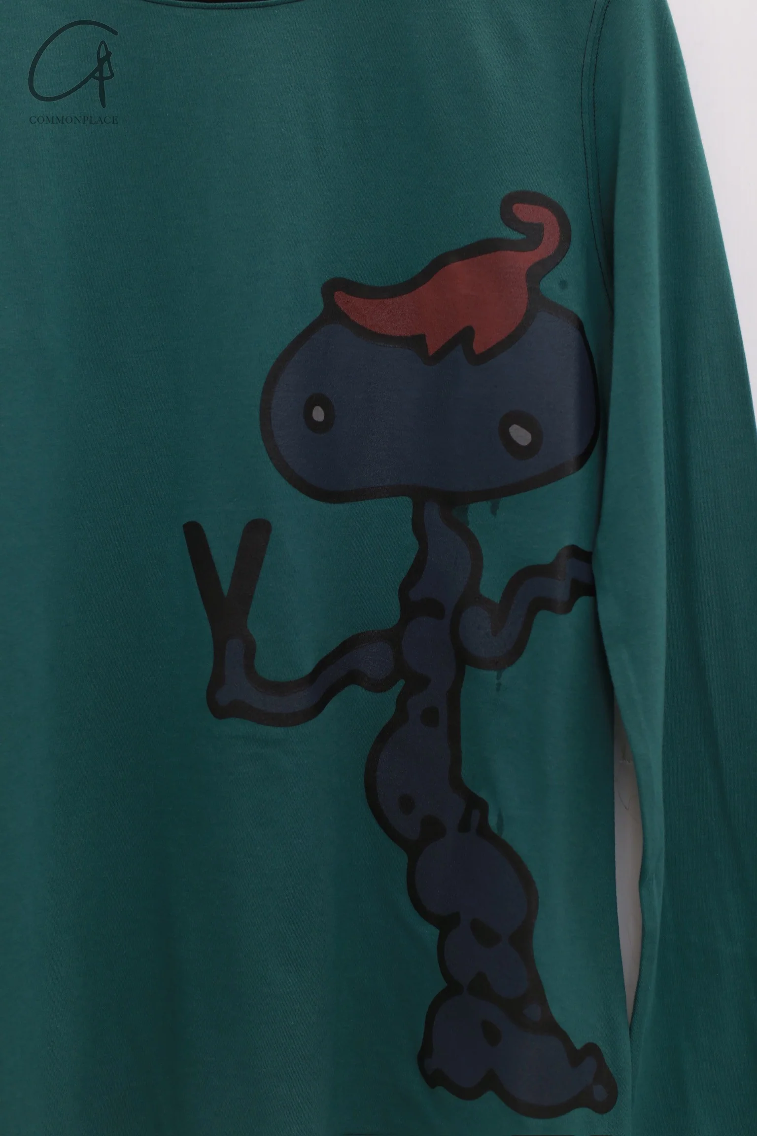 VeniceW 24 Autumn and Winter Printed Long Sleeve Round Neck T-shirt VCW-T2-LV Green T2 - Image 2