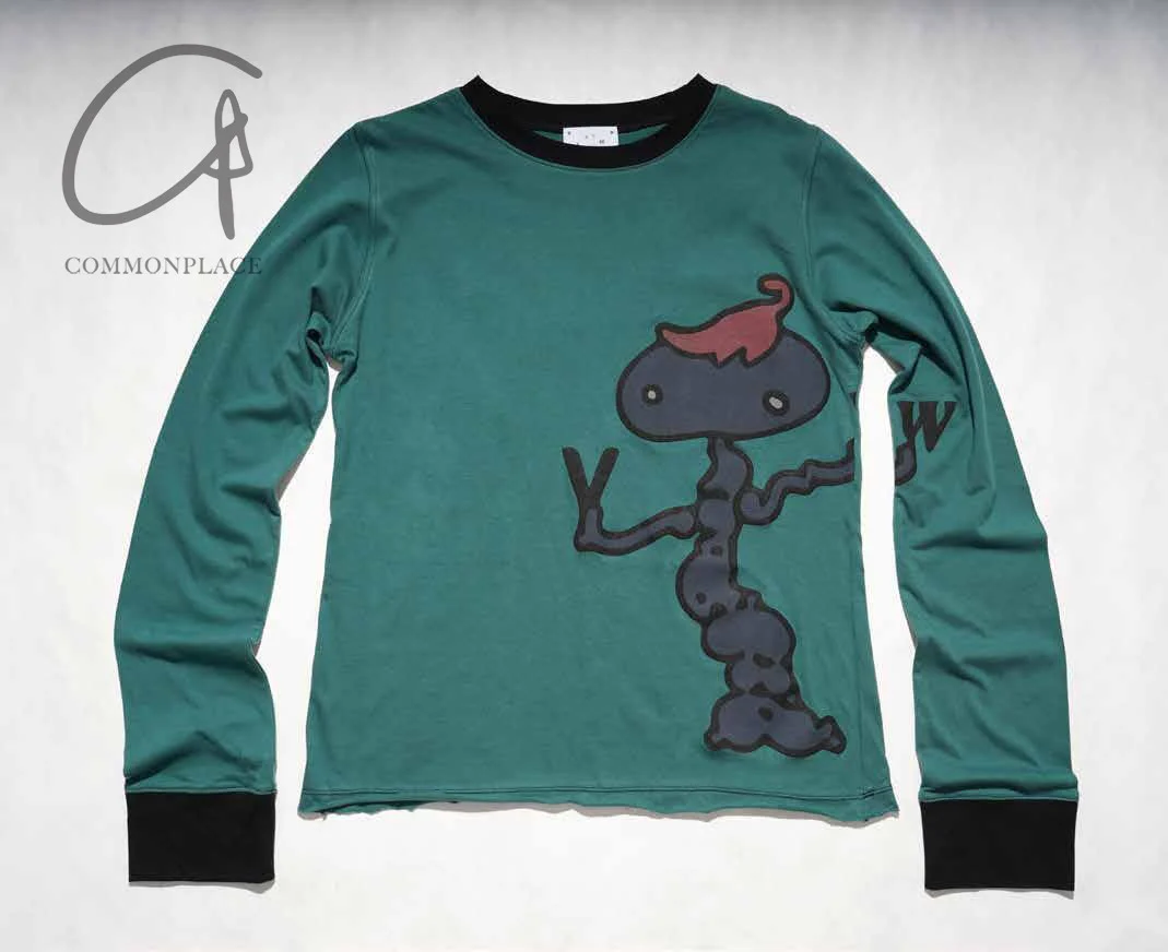 VeniceW 24 Autumn and Winter Printed Long Sleeve Round Neck T-shirt VCW-T2-LV Green T2 - Image 5