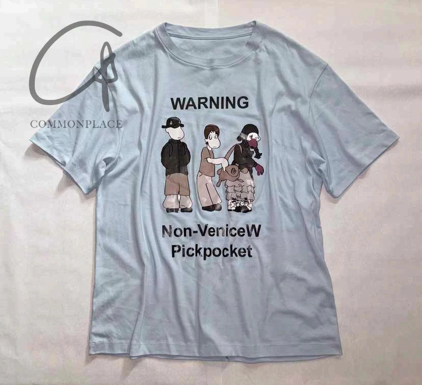 VeniceW 24 Autumn and Winter Short Sleeve Round Neck T-Shirt VCW-00:T4-LAN Blue - Image 5