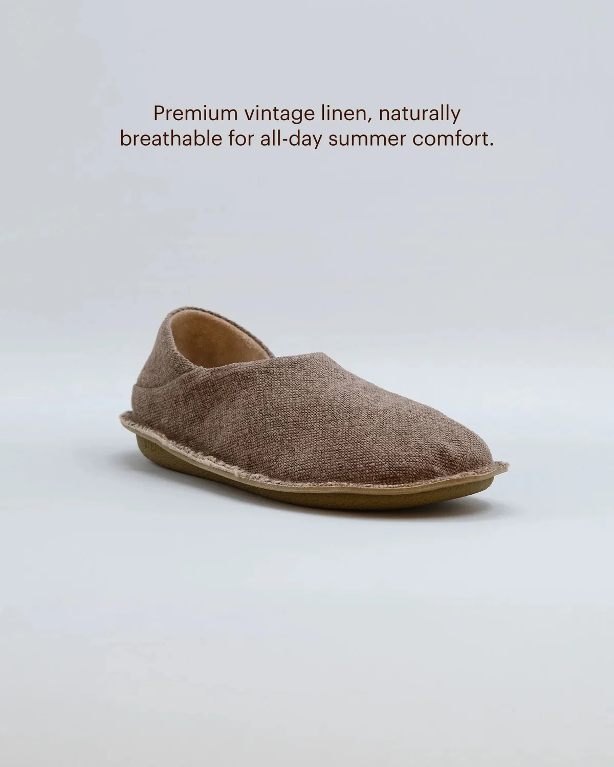 VIBAe Portuguese handmade ZUMA linen shoes, designed for comfort, durability, and lightweight. Honest VIBA-ZUMA Linen-OB Oak Brown (ZUMA Linen) - Image 5