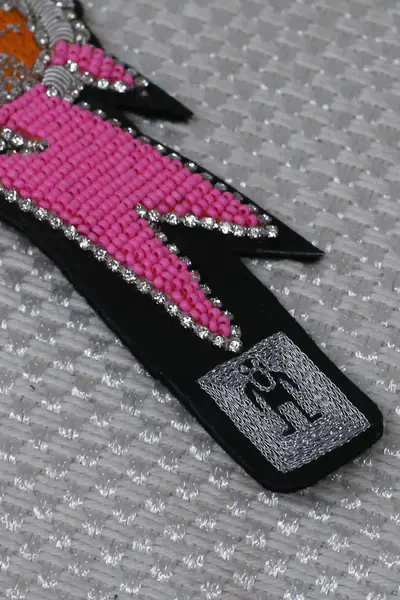 Walter Van Beirendonck embroidered bracelet 9010 pink PWVB4 - Image 2