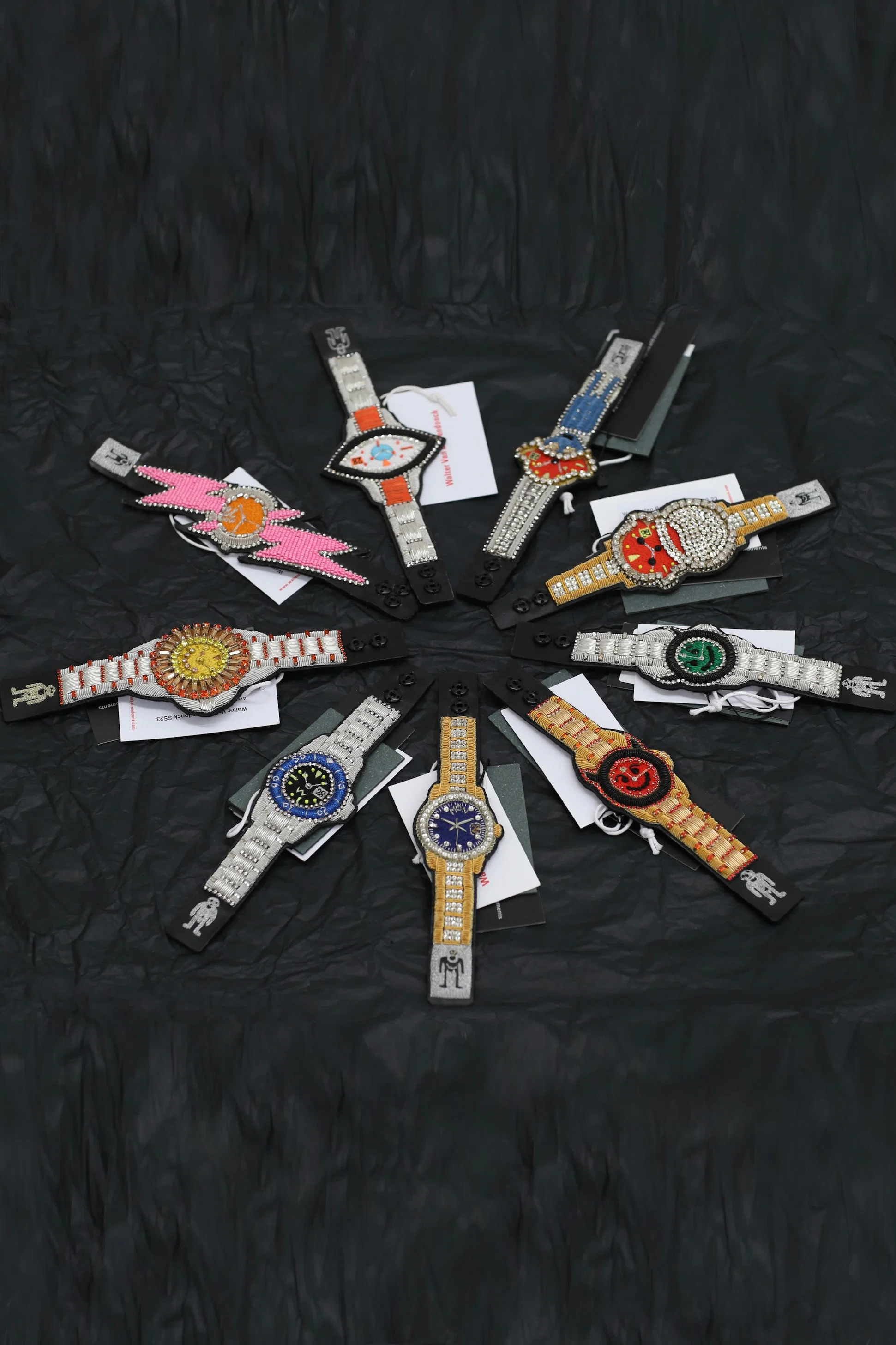 Walter Van Beirendonck embroidered bracelet 9010 pink PWVB4 - Image 5