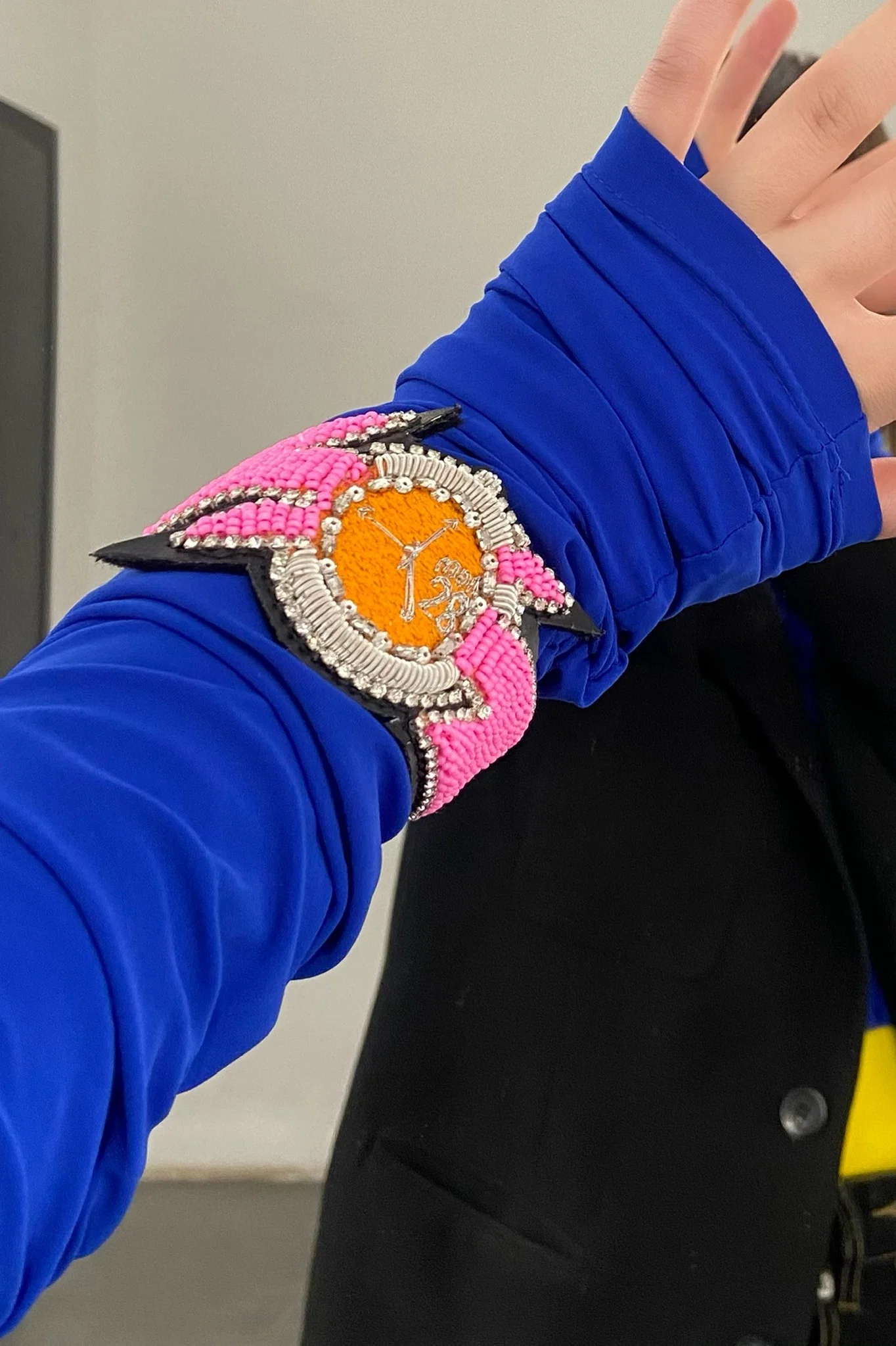 Walter Van Beirendonck embroidered bracelet 9010 pink PWVB4 - Image 7
