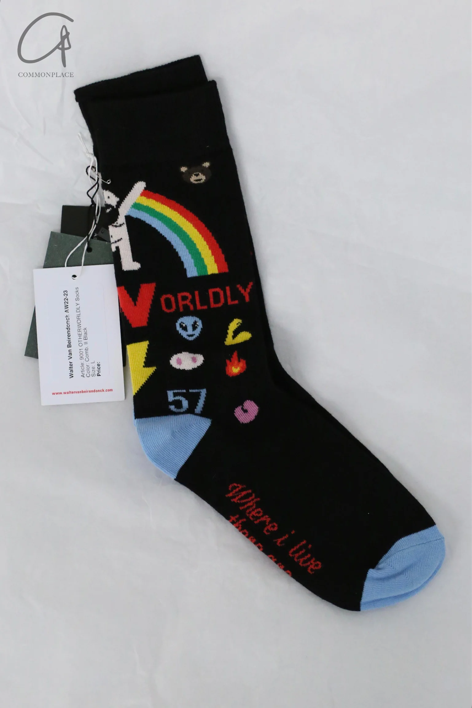 Walter Van Beirendonck printed mid-calf socks WVB-9001-HEI5 black 5 - Image 2