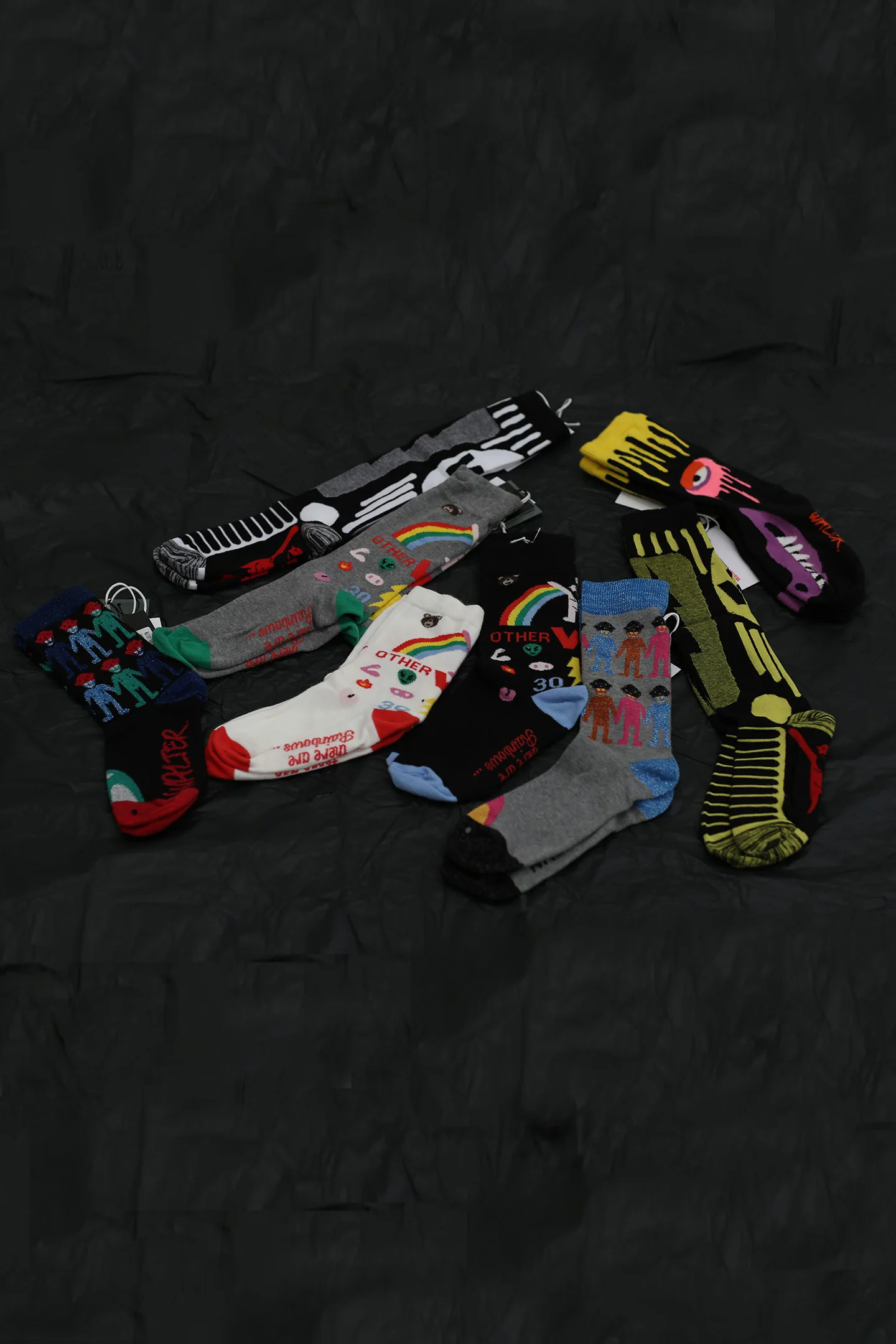Walter Van Beirendonck printed mid-calf socks WVB-9001-HEI5 black 5 - Image 3