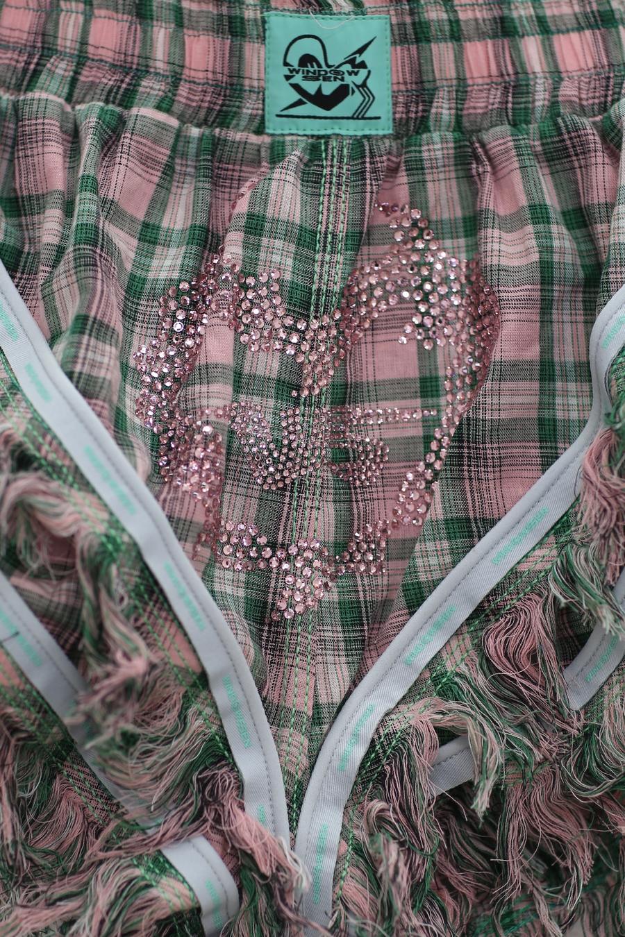 WINDOWSEN Check Shorts SS22P006PK Pink PW17 - Image 6