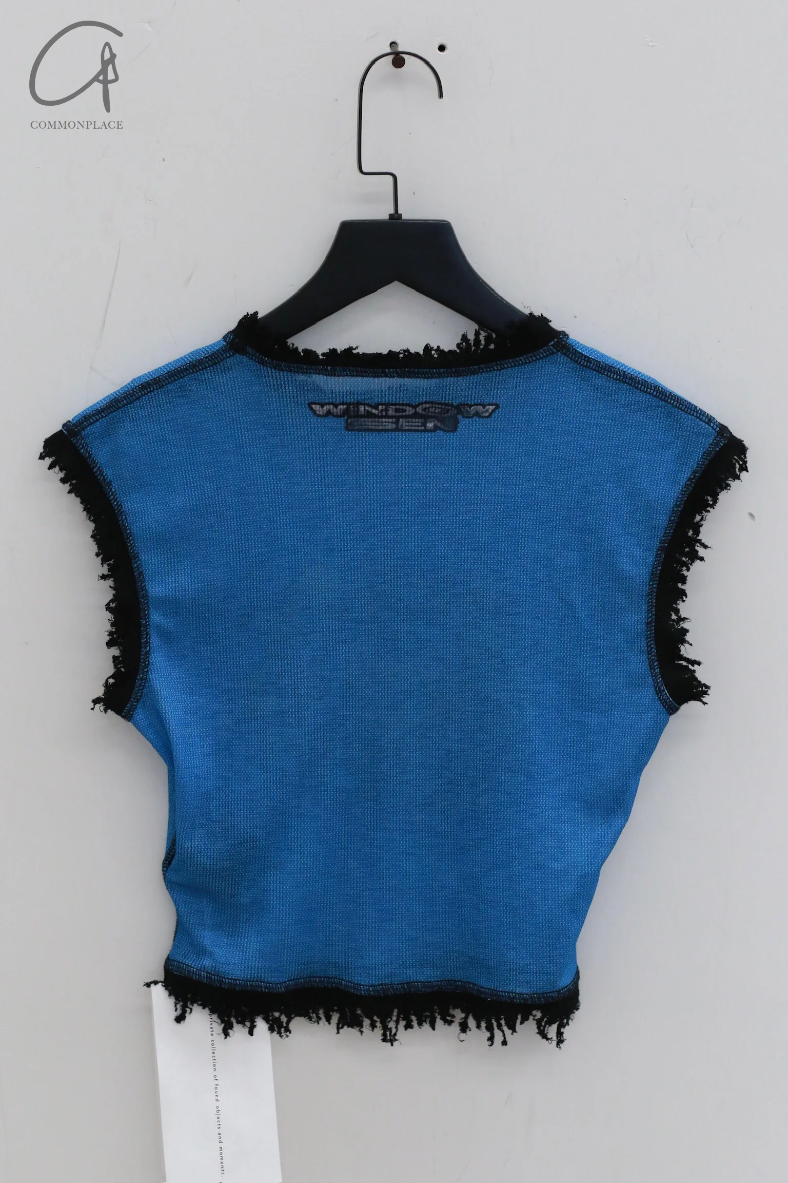 windowsen destroyed pattern collar top WDS-24T016-LAN blue - Image 2