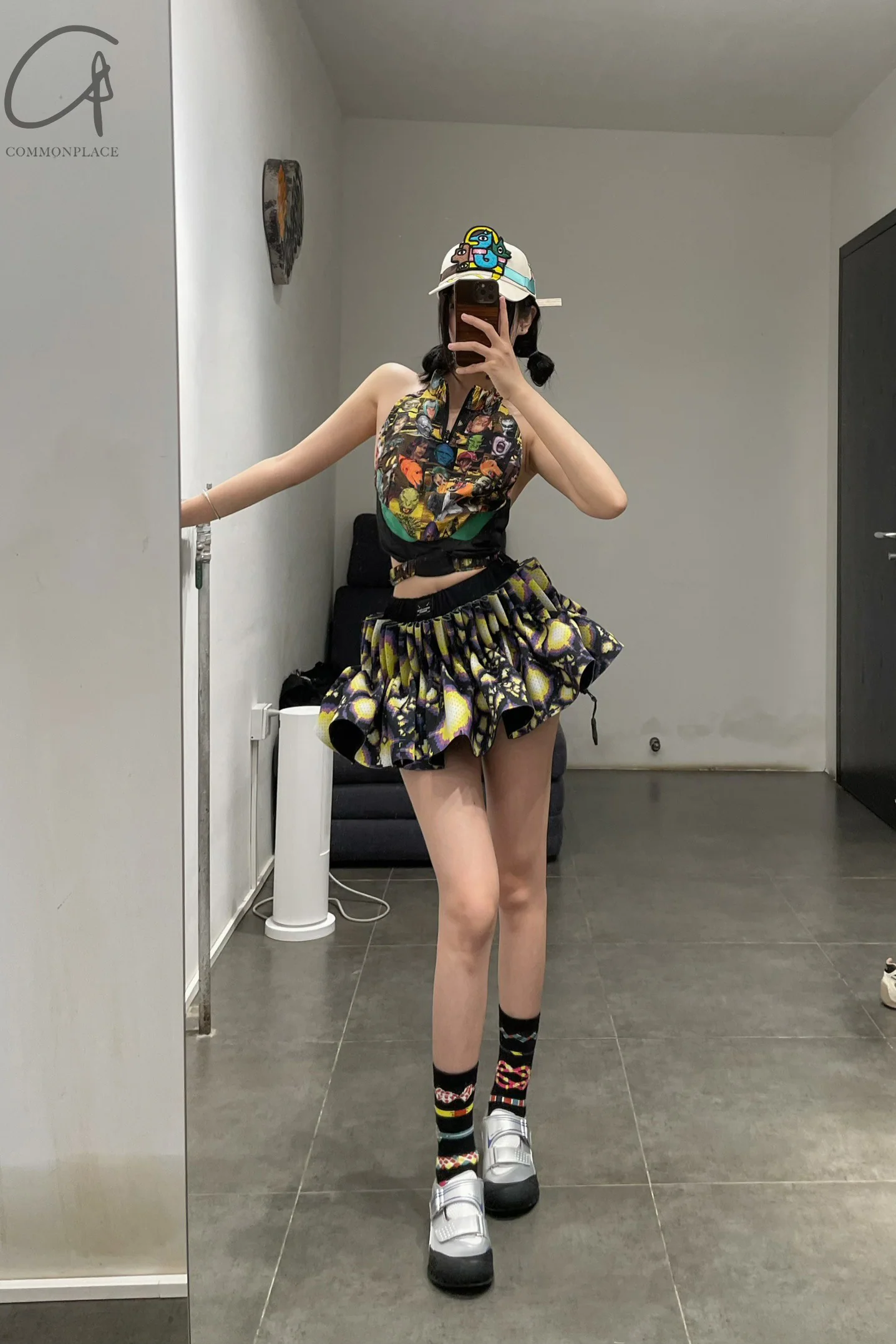 WINDOWSEN 24 Spring/Summer Patterned Skirt WDS-24S004PP-ZIHUANG Purple Yellow - Image 14