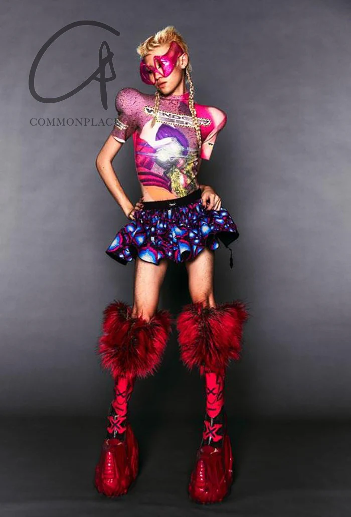 WINDOWSEN patterned bodysuit with shoulder pads 24O002PK pink (24O002) - Image 5