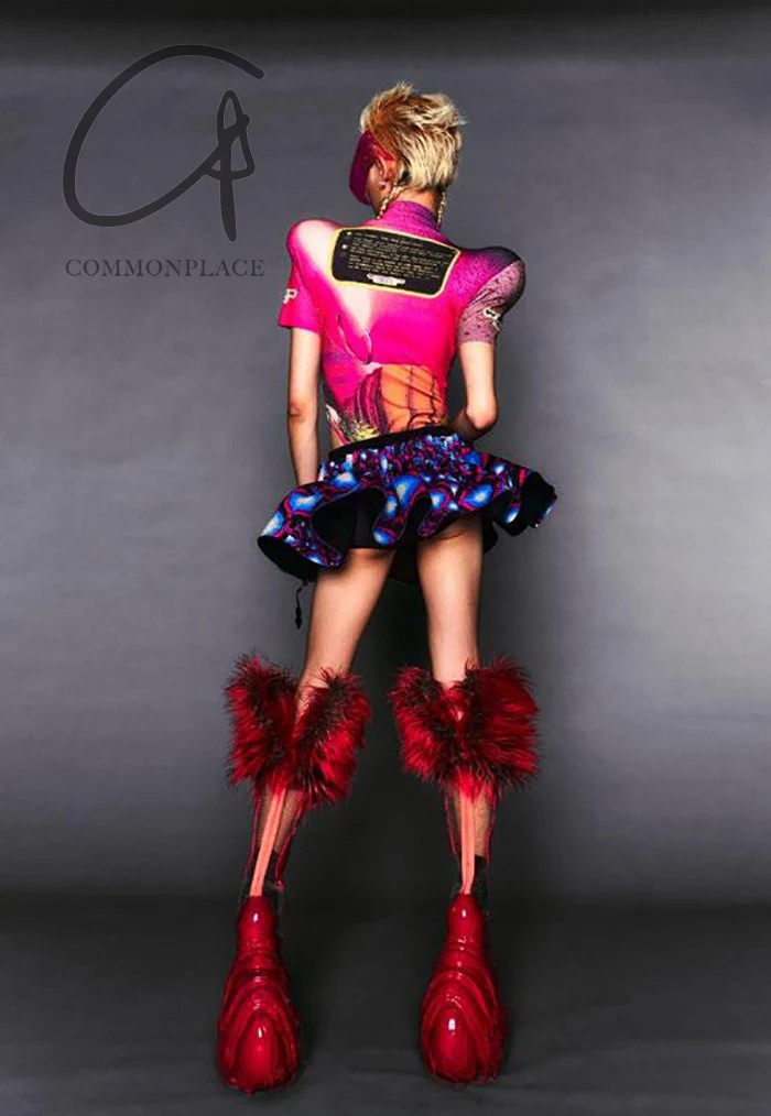 WINDOWSEN patterned bodysuit with shoulder pads 24O002PK pink (24O002) - Image 6