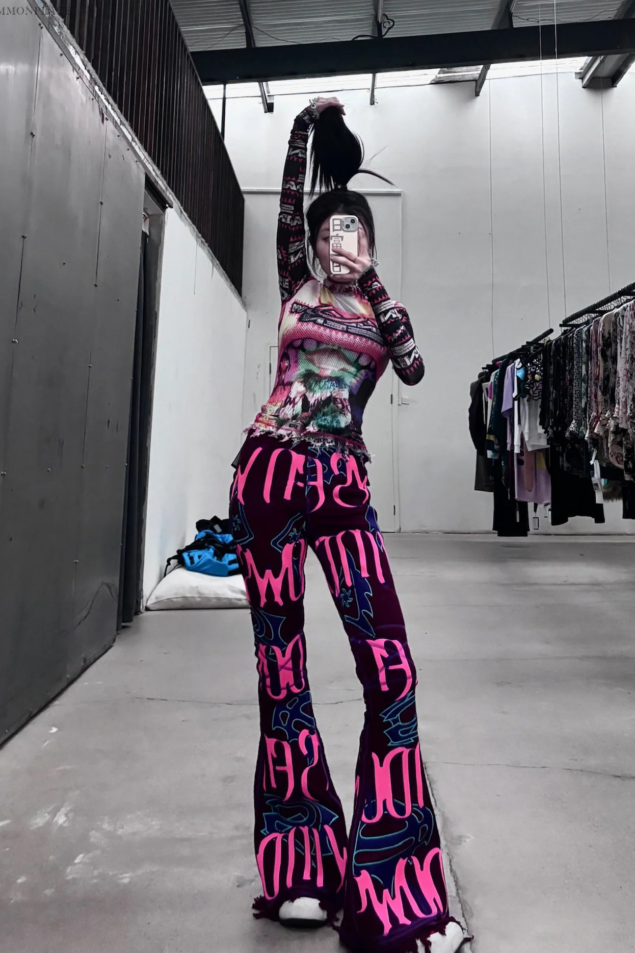 WINDOWSEN Patterned ribbed flared pants 24P003BG - Image 8