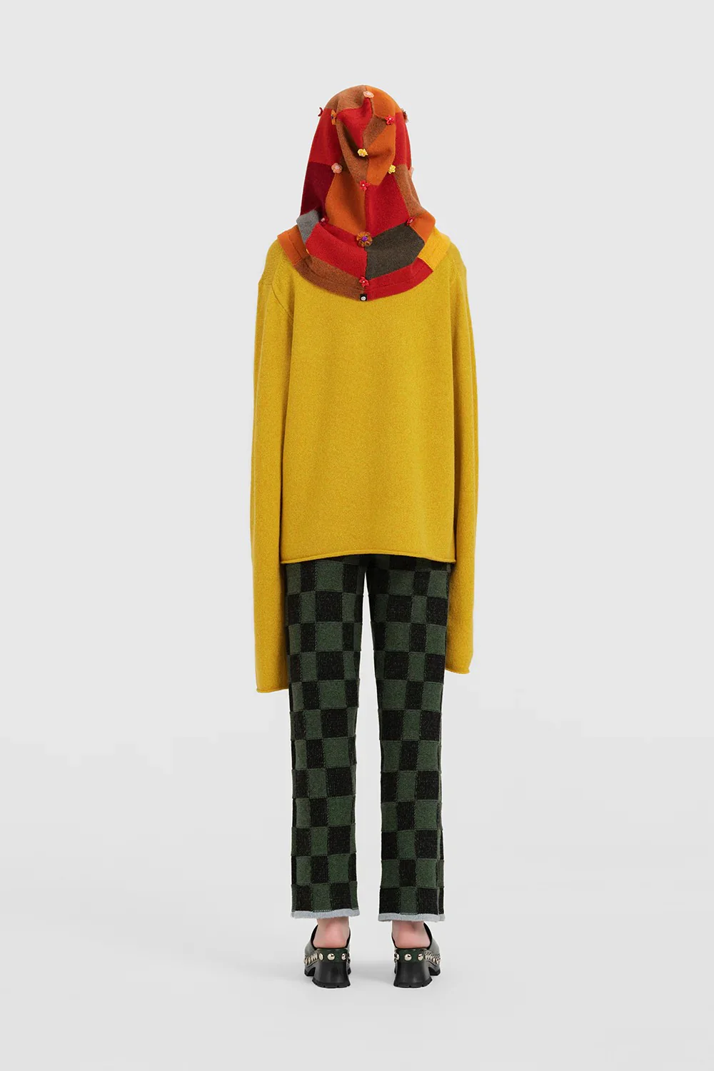 YANYAN KNITS 2025 Fall/Winter Plaid Hooded Top YYK-YYW24-1732-CHENG Orange - Image 12