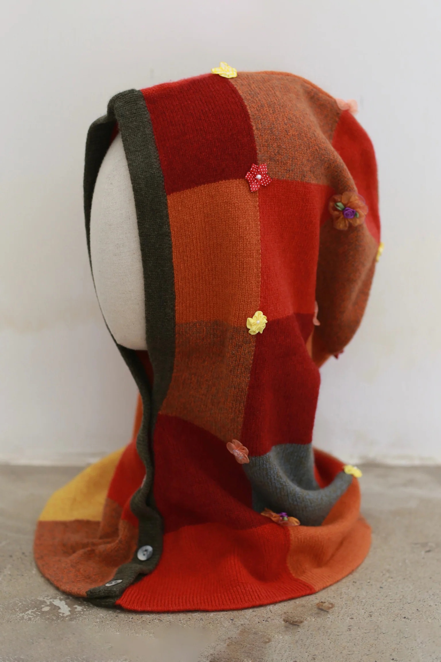 YANYAN KNITS 2025 Fall/Winter Plaid Hooded Top YYK-YYW24-1732-CHENG Orange - Image 2