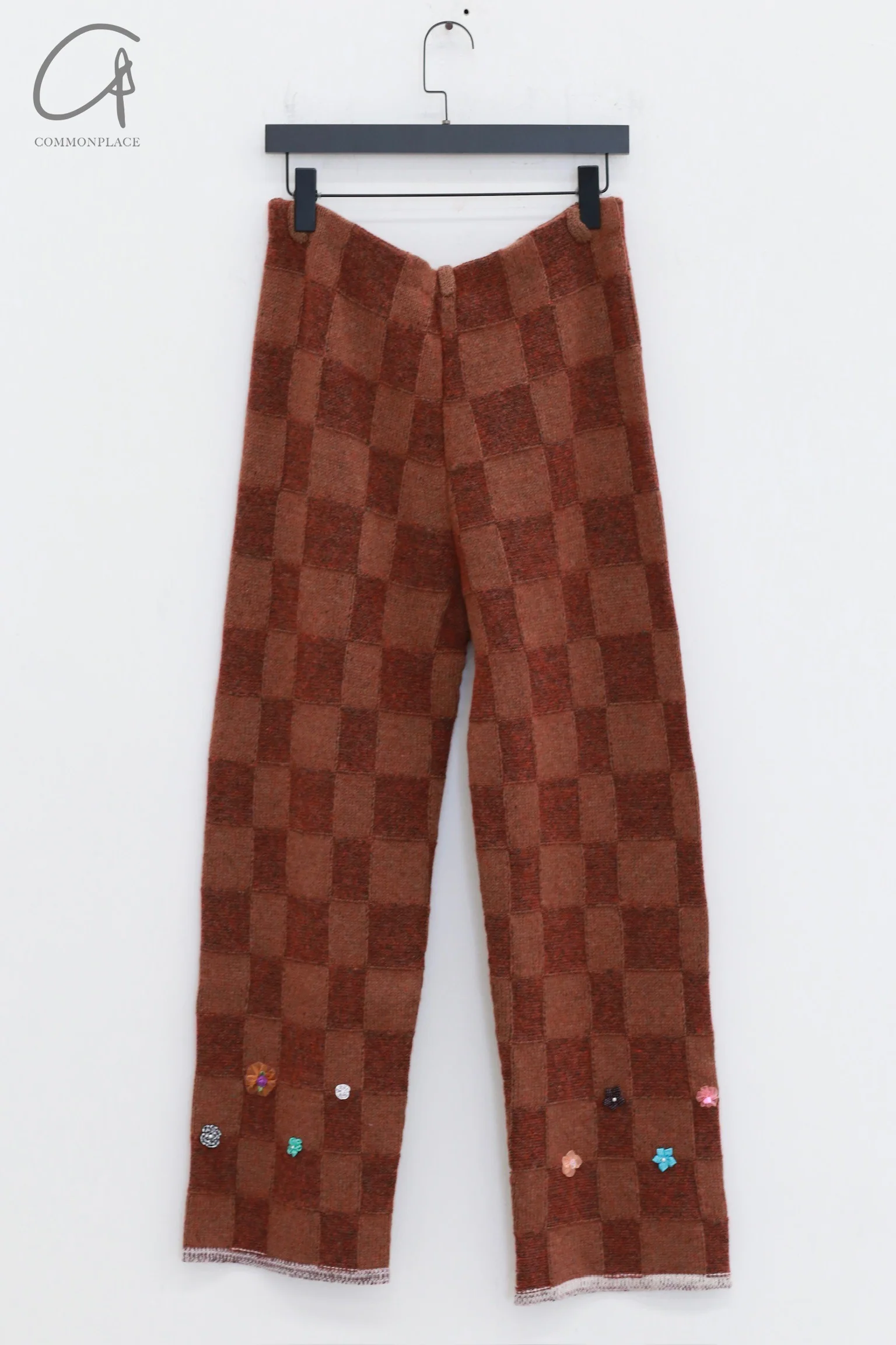YANYAN KNITS 24 Autumn and Winter Lambswool Knitted Plaid Pants YYK-YYW24-1571-HONG Red - Image 4