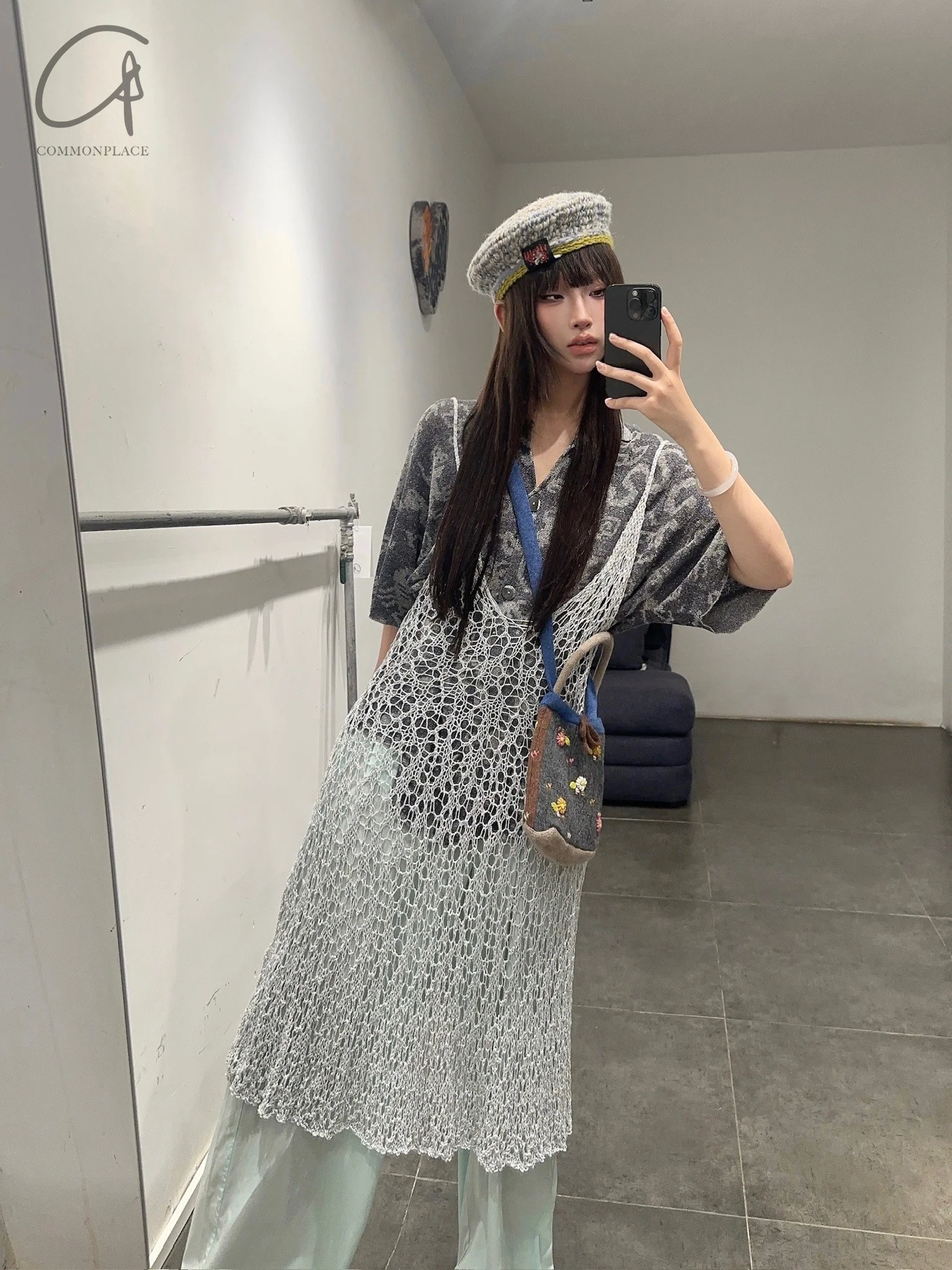 YANYAN KNITS 24 Autumn and Winter Linen Beach Shirt YYK-YYW24-1081-HUI Gray - Image 6