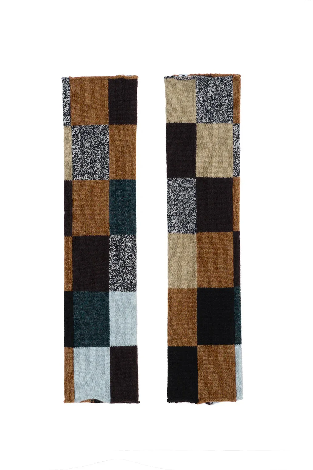 YANYAN KNITS 24 Autumn and Winter Plaid Ribbon Arm Warmer YYK-YYW24-1811-KF Plaid - Image 6