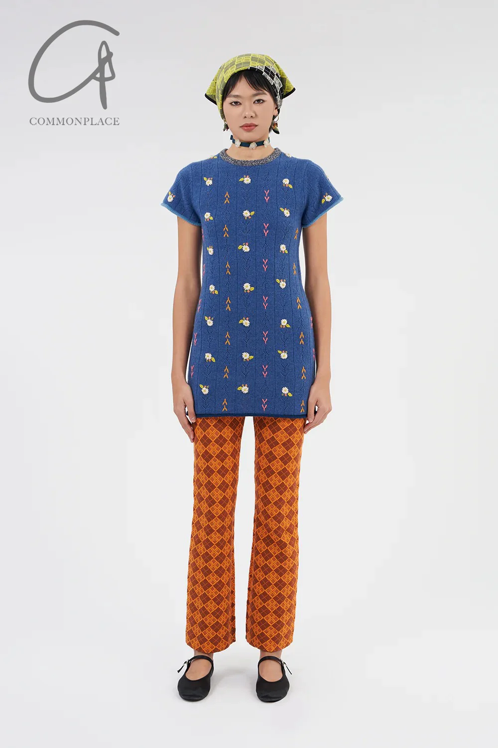 YANYAN KNITS 24 Autumn and Winter Short Sleeve Dress YYK-YYW24-0022-LAN Blue - Image 7