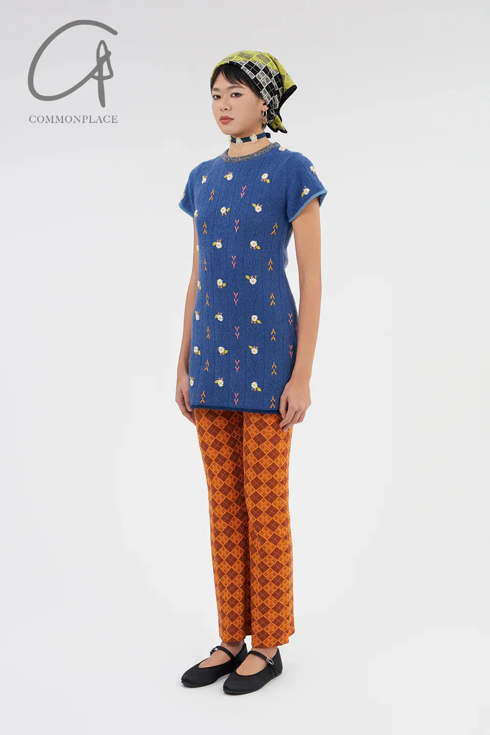 YANYAN KNITS 24 Autumn and Winter Short Sleeve Dress YYK-YYW24-0022-LAN Blue - Image 9