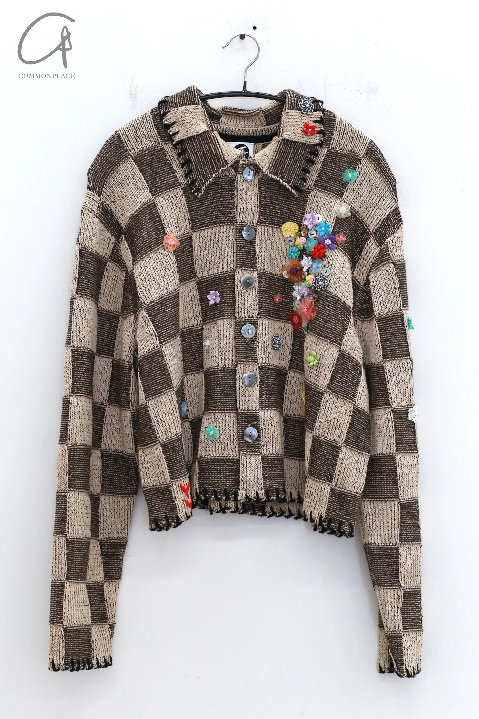 YANYAN KNITS 24 Autumn and Winter Work Jacket YYK-YYW24-1161-ZONGYANMAI Brown/Oatmeal - Image 4