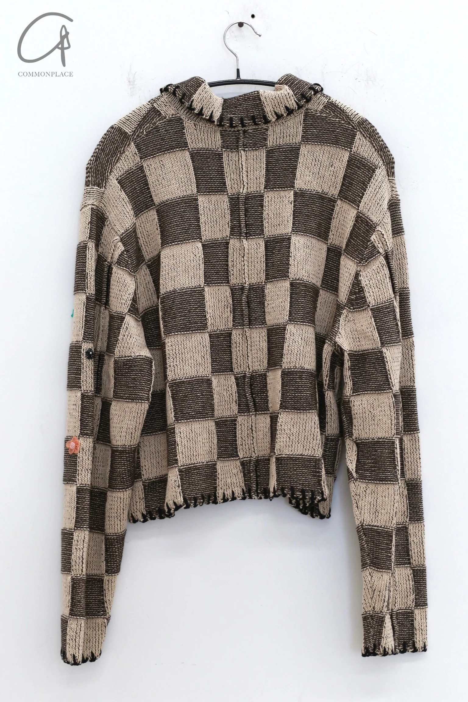 YANYAN KNITS 24 Autumn and Winter Work Jacket YYK-YYW24-1161-ZONGYANMAI Brown/Oatmeal - Image 5