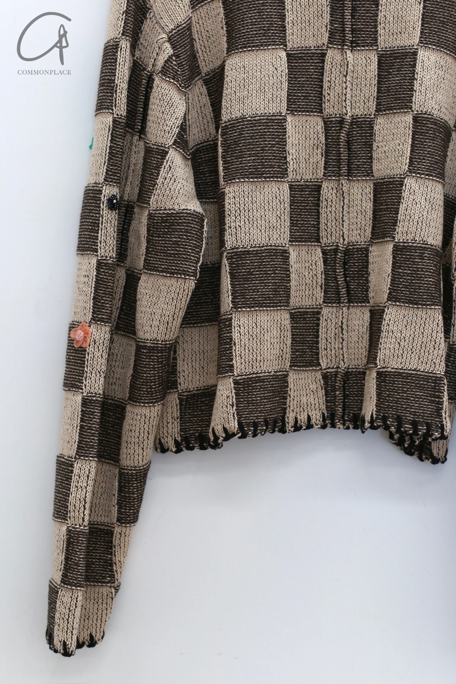 YANYAN KNITS 24 Autumn and Winter Work Jacket YYK-YYW24-1161-ZONGYANMAI Brown/Oatmeal - Image 7
