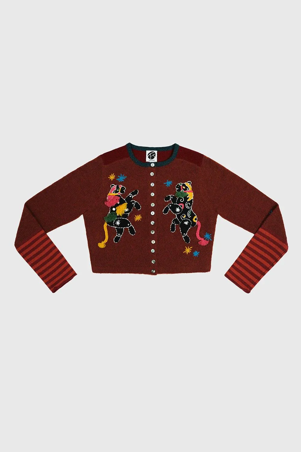 YANYAN KNITS 25 Autumn/Winter Crew Neck Button-Up Cardigan Short Jacket YYK-YYW25-2521-HONG Red - Image 10