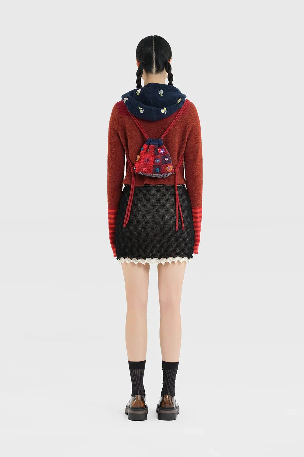 YANYAN KNITS 25 Autumn/Winter Crew Neck Button-Up Cardigan Short Jacket YYK-YYW25-2521-HONG Red - Image 13