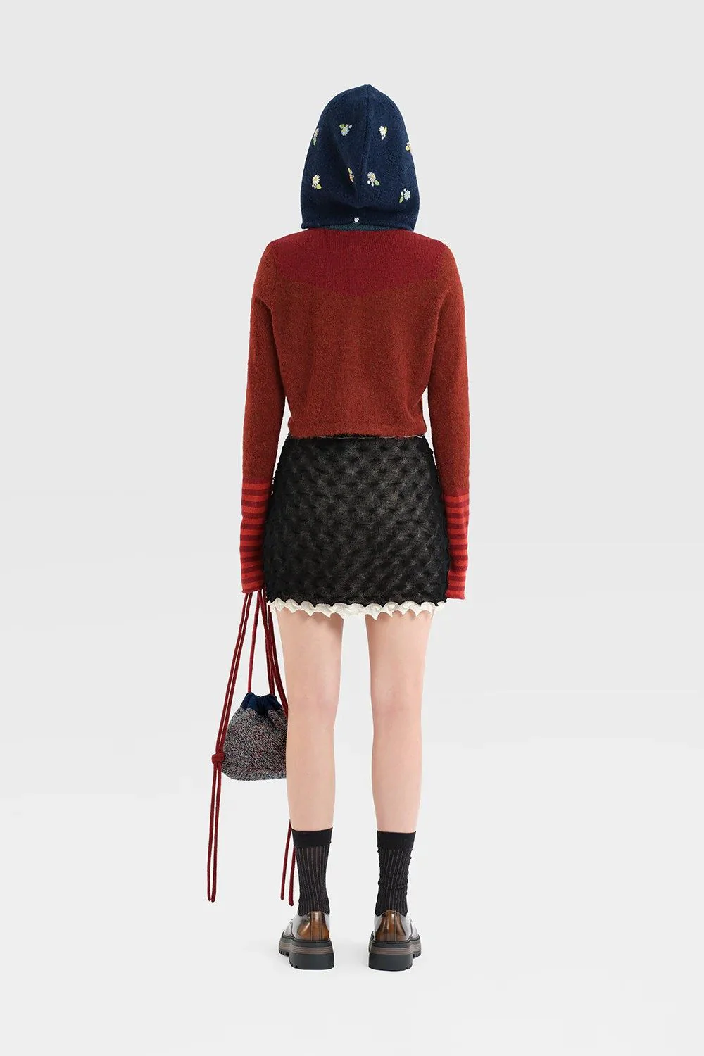 YANYAN KNITS 25 Autumn/Winter Crew Neck Button-Up Cardigan Short Jacket YYK-YYW25-2521-HONG Red - Image 16
