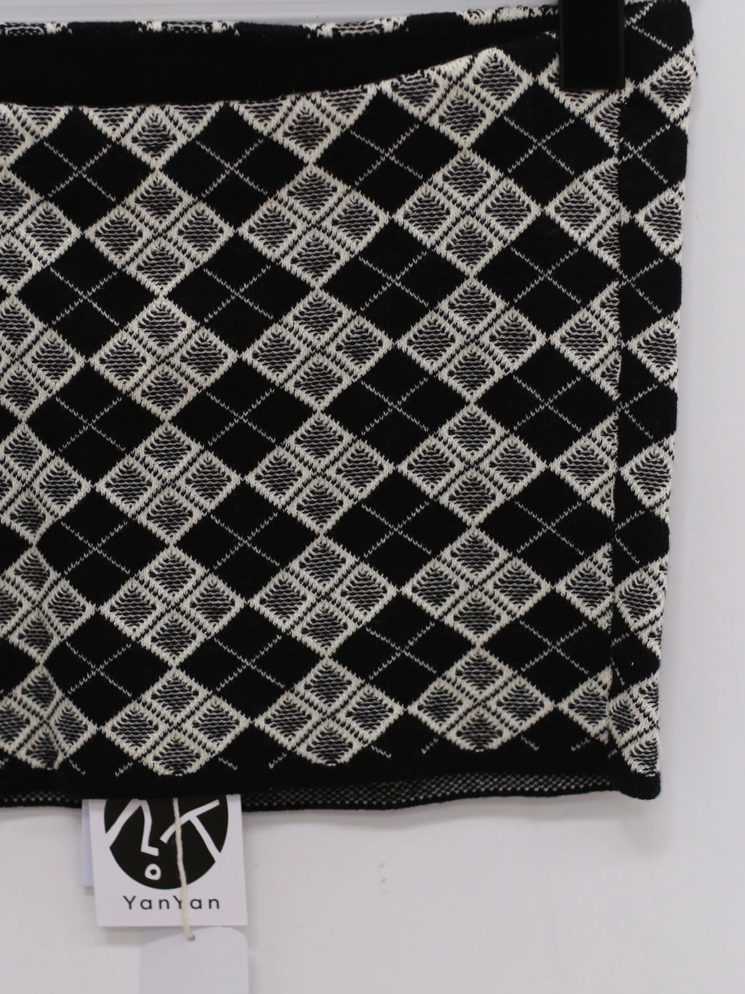 YANYAN KNITS 25 Spring/Summer ARGYLE Bandeau/Mini Skirt with Flowers YYK-YYW25-0291-HB Bandeau - Image 3