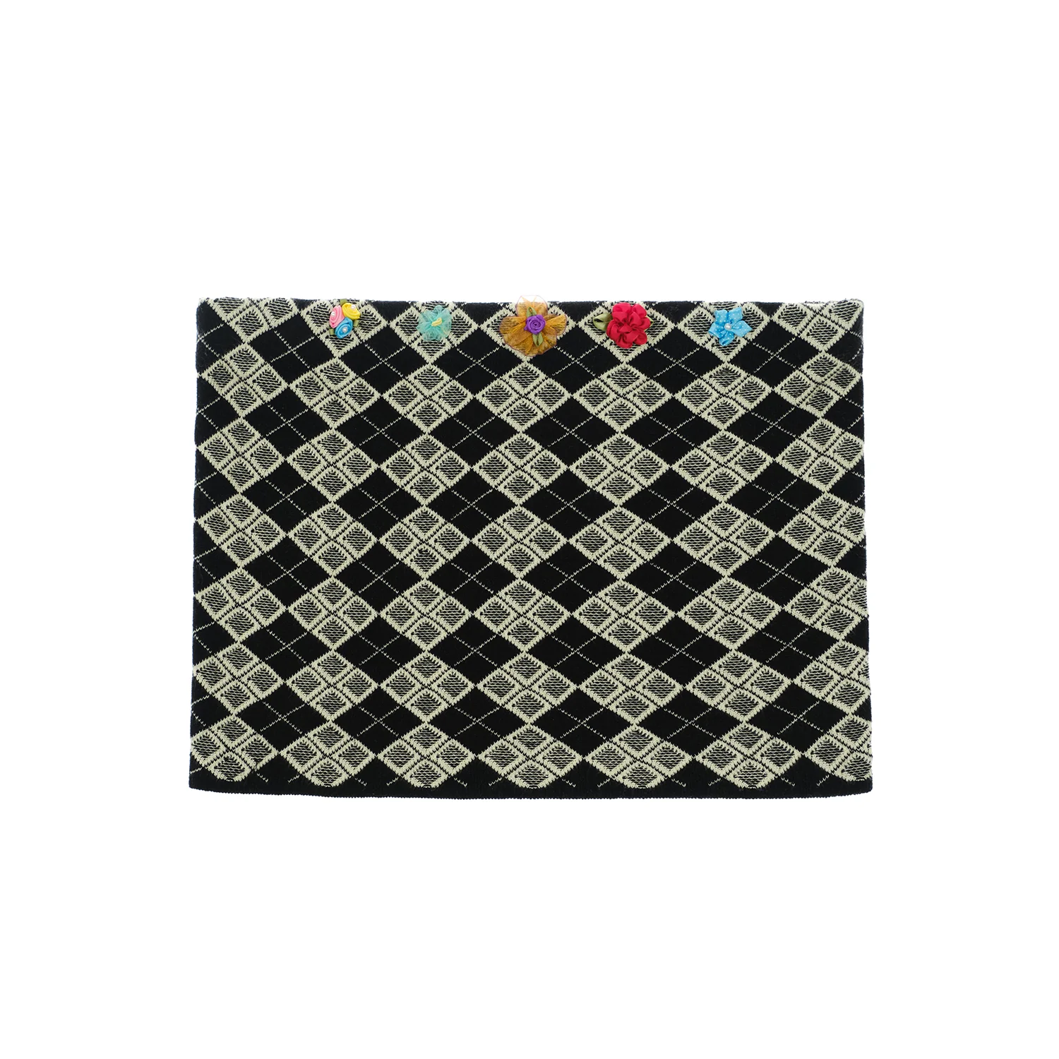 YANYAN KNITS 25 Spring/Summer ARGYLE Bandeau/Mini Skirt with Flowers YYK-YYW25-0291-HB Bandeau - Image 5