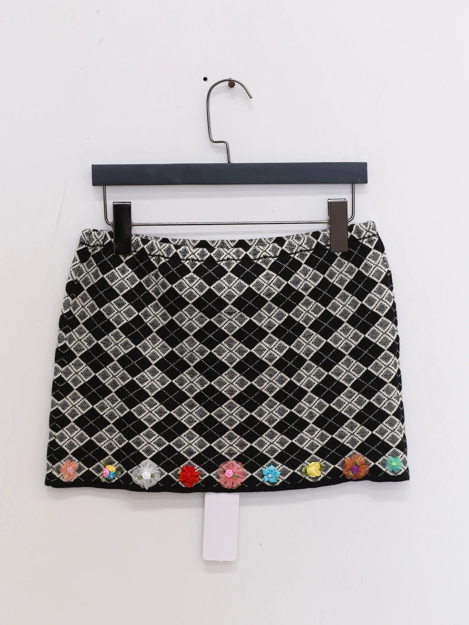 YANYAN KNITS 25 Spring/Summer ARGYLE Bandeau/Mini Skirt with Flowers YYK-YYW25-0781-HB Skirt - Image 4
