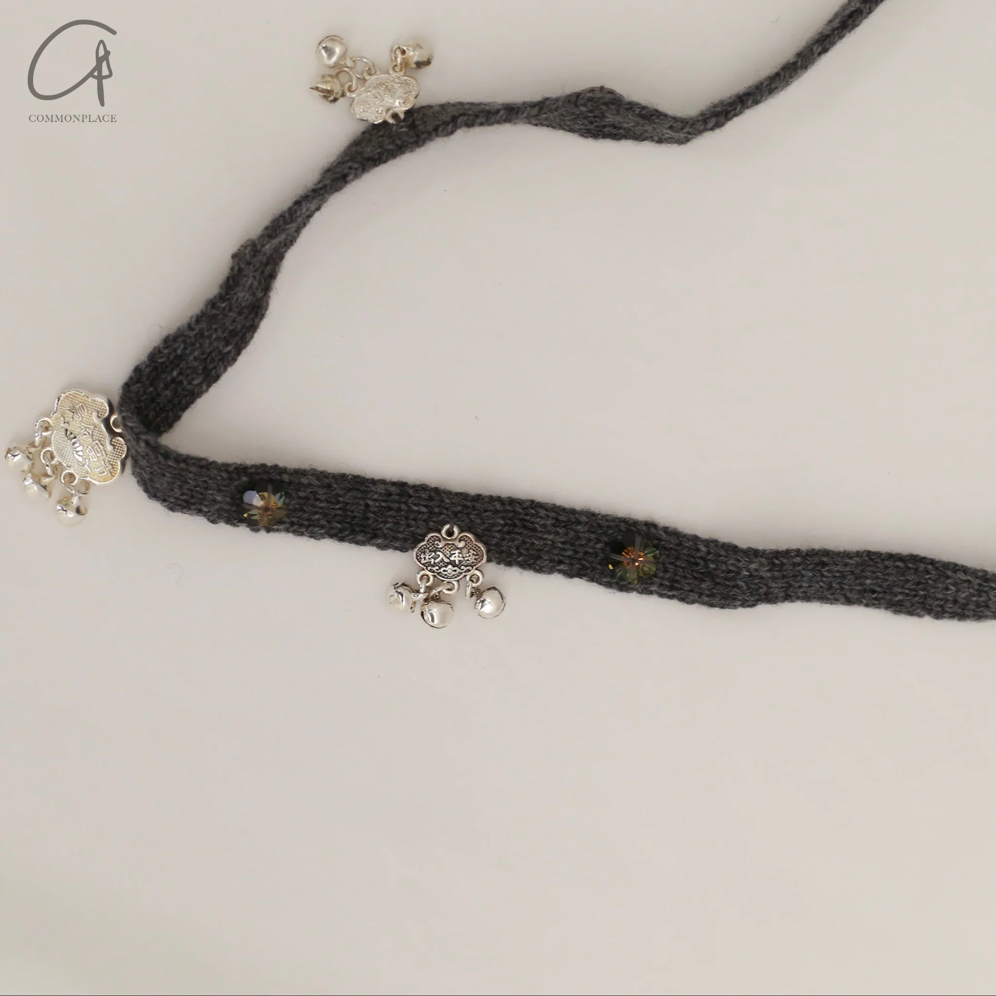 YANYAN KNITS Cotton necklace with stone and charm YYK-YYW24-1832A-PINSE-F Colorblock YYK-YYW24-1851 - Image 3