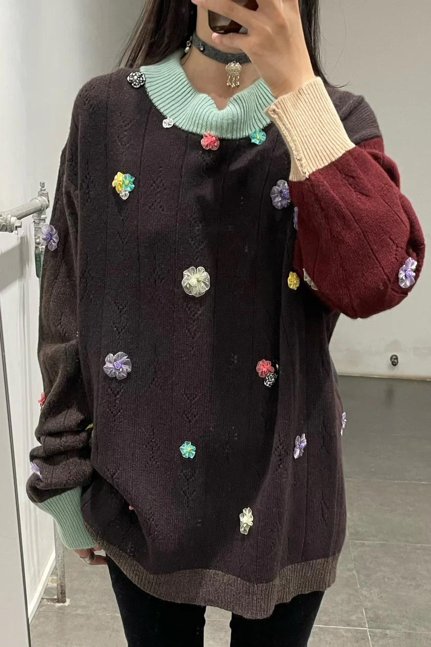 YANYAN KNITS Cotton necklace with stone and charm YYK-YYW24-1832A-PINSE-F Colorblock YYK-YYW24-1851 - Image 7