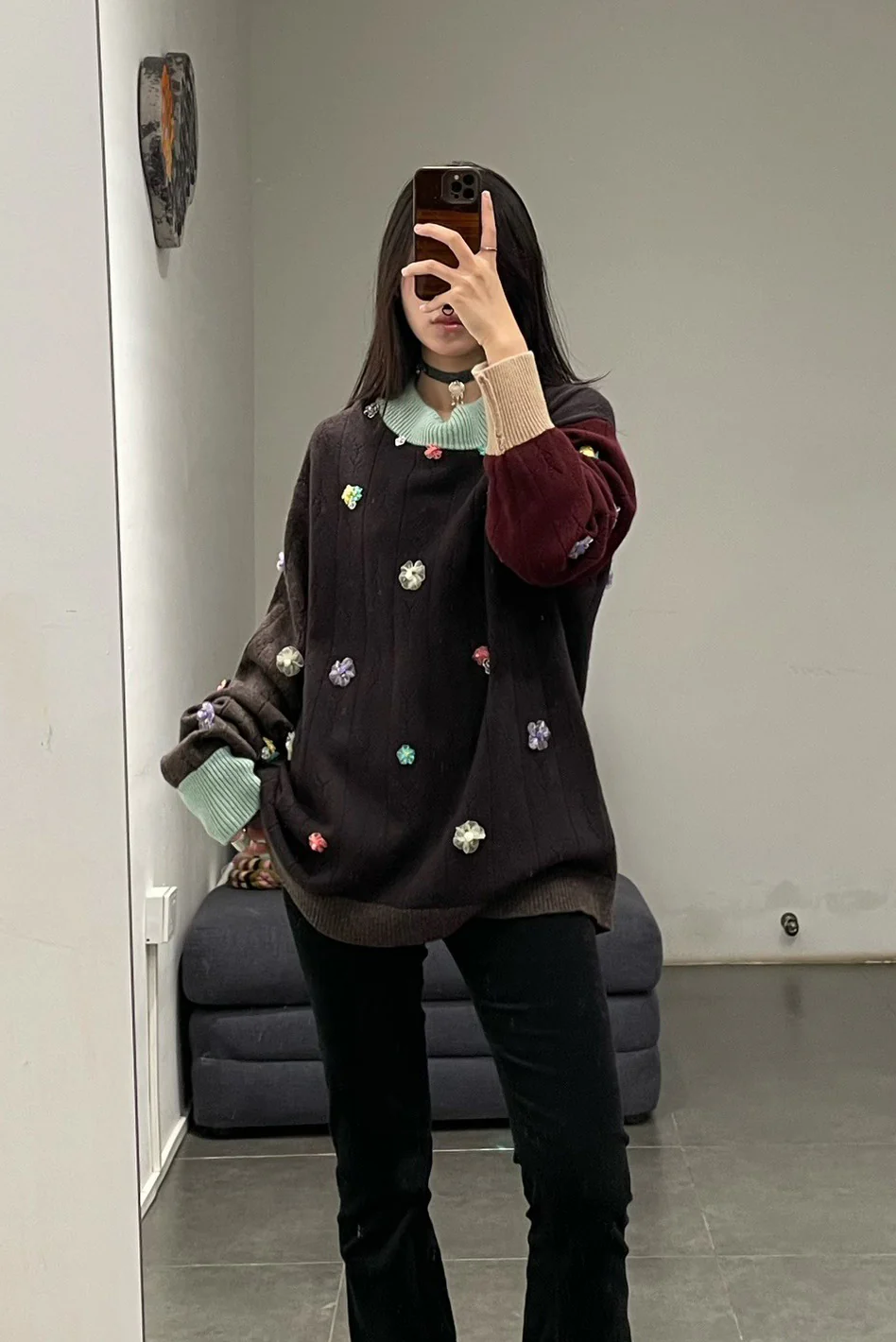 YANYAN KNITS Cotton necklace with stone and charm YYK-YYW24-1832A-PINSE-F Colorblock YYK-YYW24-1851 - Image 8