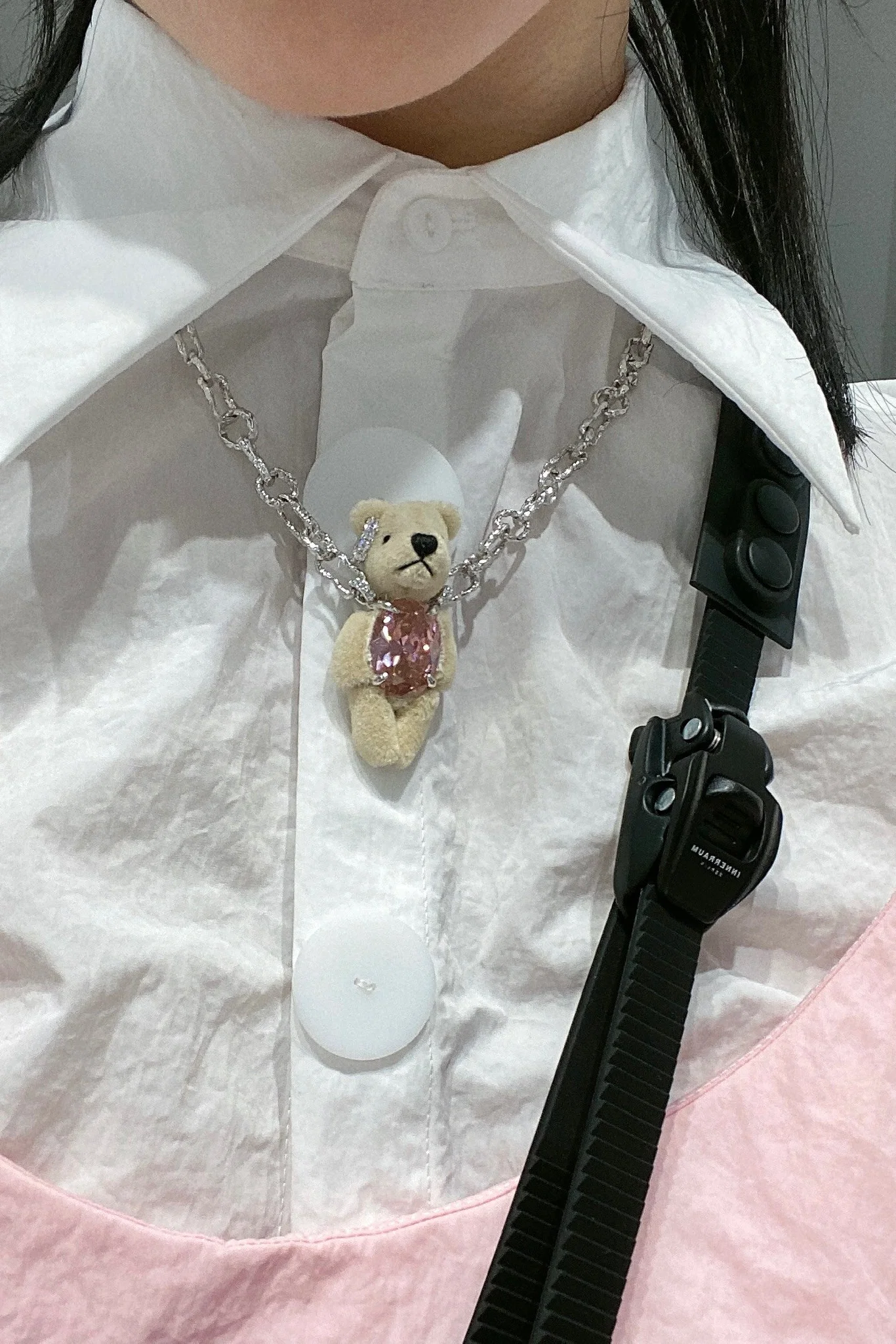 YVMIN 21701 Capsule Muppet Series Inlaid Bear Pink Oval Gemstone Sterling Silver Necklace PY6 - Image 12