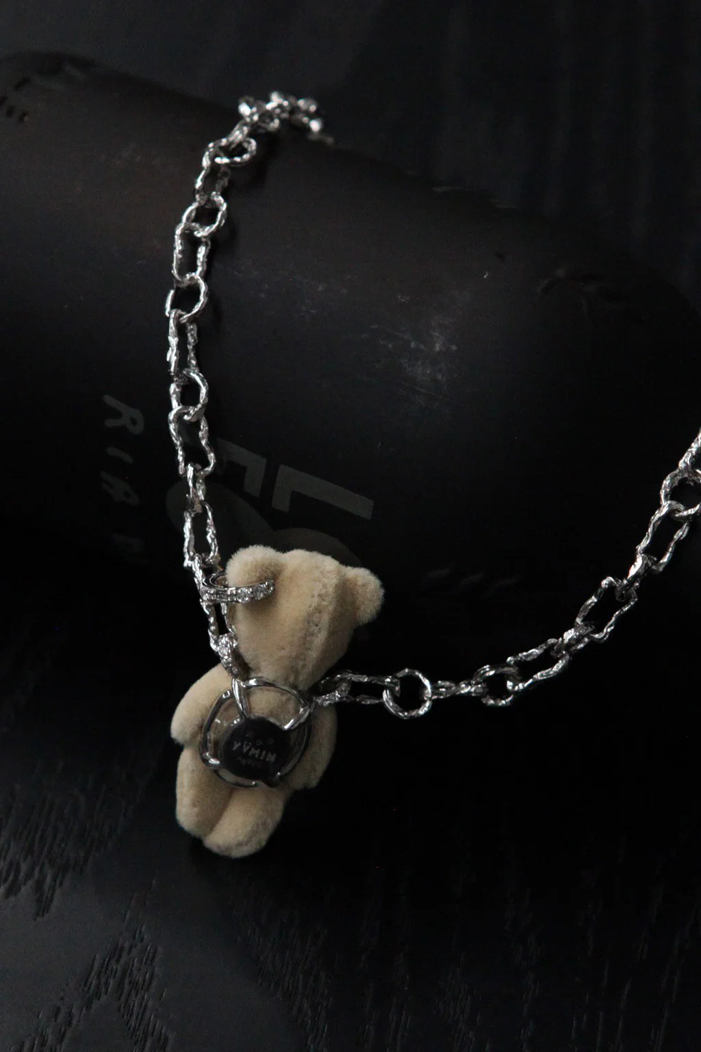 YVMIN 21701 Capsule Muppet Series Inlaid Bear Pink Oval Gemstone Sterling Silver Necklace PY6 - Image 5