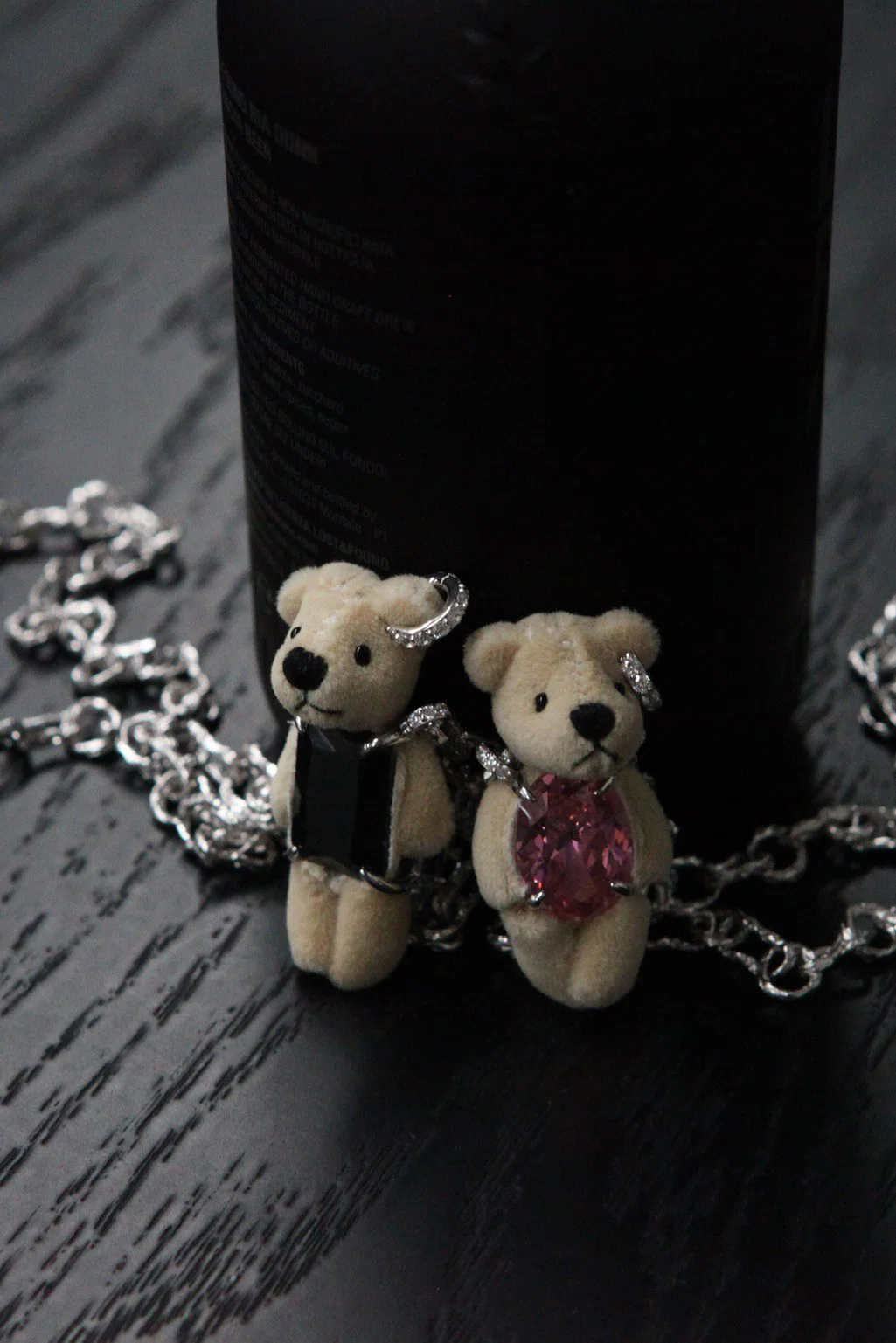 YVMIN 21701 Capsule Muppet Series Inlaid Bear Pink Oval Gemstone Sterling Silver Necklace PY6 - Image 6