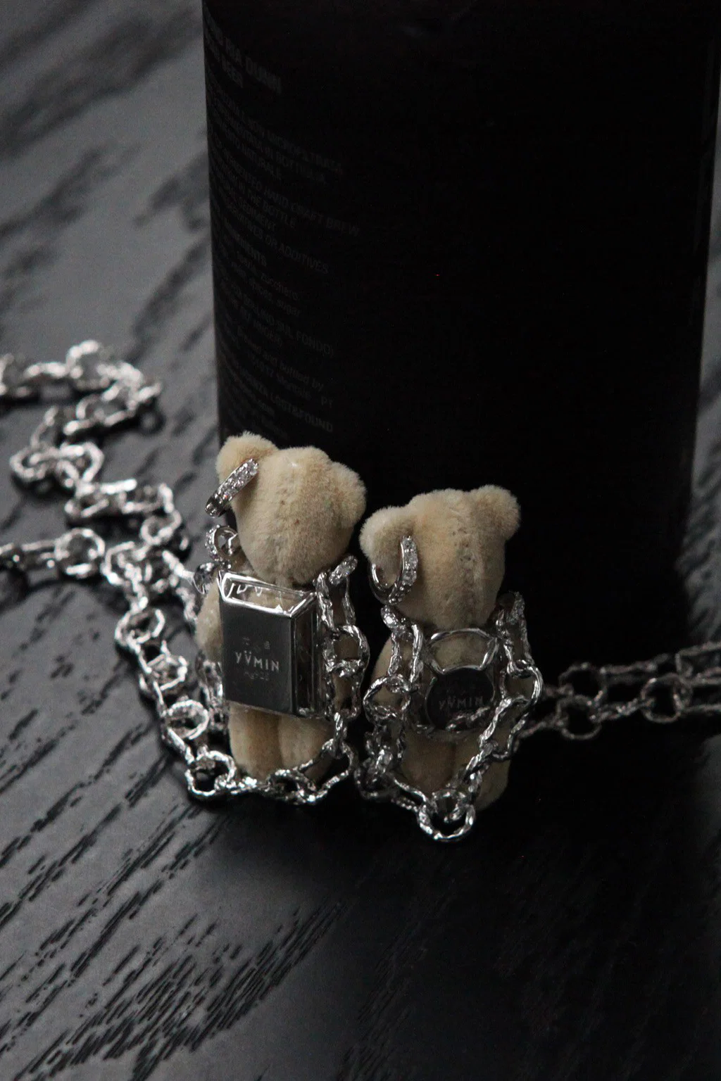 YVMIN 21701 Capsule Muppet Series Inlaid Bear Pink Oval Gemstone Sterling Silver Necklace PY6 - Image 7